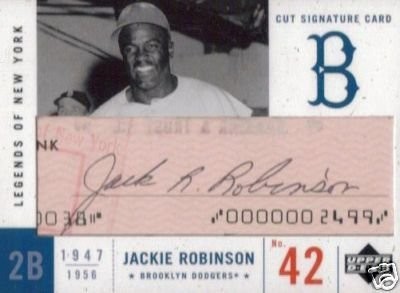 2001 Upper Deck Legends of Cut Autograph Jackie Robinson