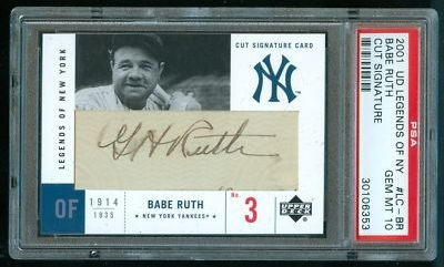 2001 Upper Deck Legends of Cut Autograph Babe Ruth